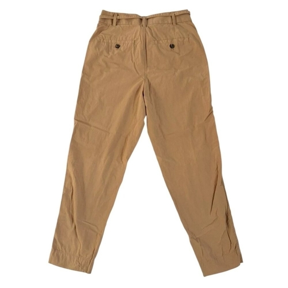 Everlane The Poplin Pleated Taper Pant Brown Caramel Size 14 - Picture 5 of 12